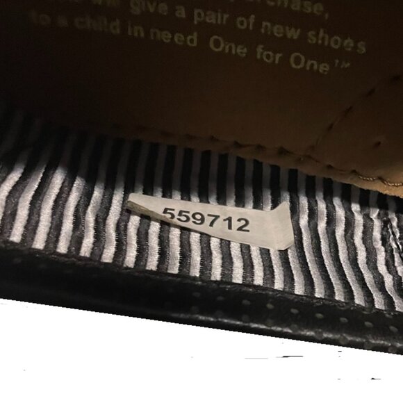 TOMS Black Perforated Leather Men's Classics Slip-On Shoes - Picture 7 of 8